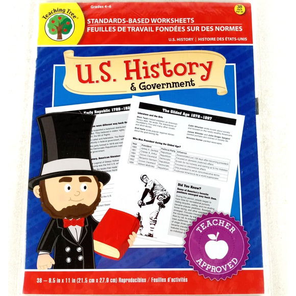 Teaching Tree U.S. History & Government Standards Based Worksheets Grades 4-6. - Picture 1 of 3